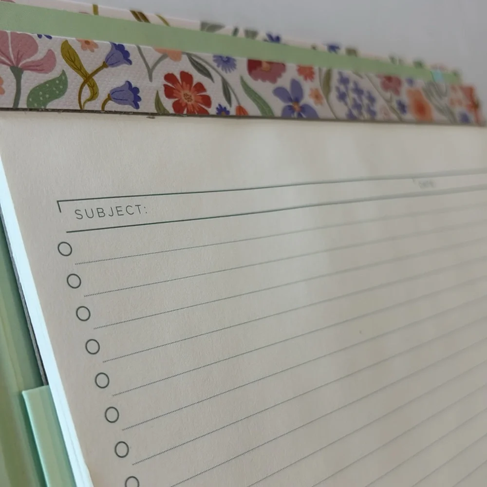 Greenroom Hardcover Floral Padfolio with Letter Size Notepad